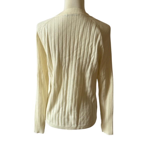 J MCLAUGHLIN SWEATER MERINO WOOL CASHMERE CREWNECK WIDE RIBBED LUXURY PREPPY S - Picture 5 of 9
